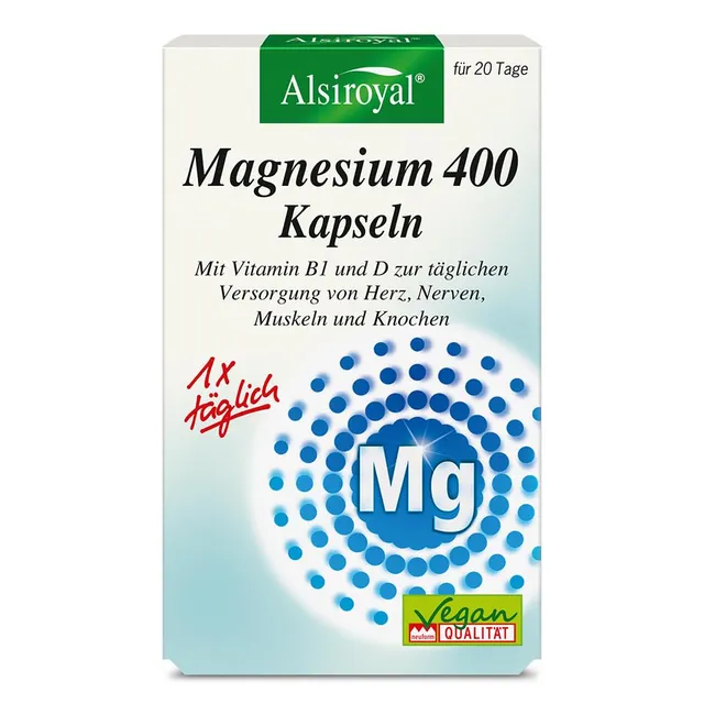 alsiroyal-magnesium-400-kapseln-hochdosiert-20-stk image 1