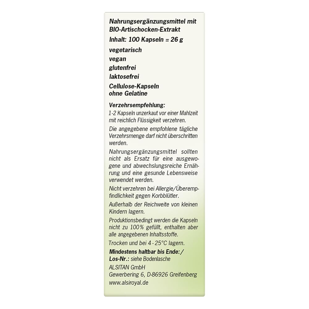alsiroyal-stoffwechsel-elixier-bio-artischocke-kapseln-100-stk image 2