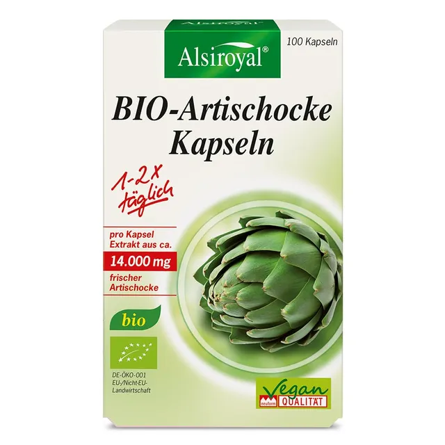 alsiroyal-stoffwechsel-elixier-bio-artischocke-kapseln-100-stk image 1
