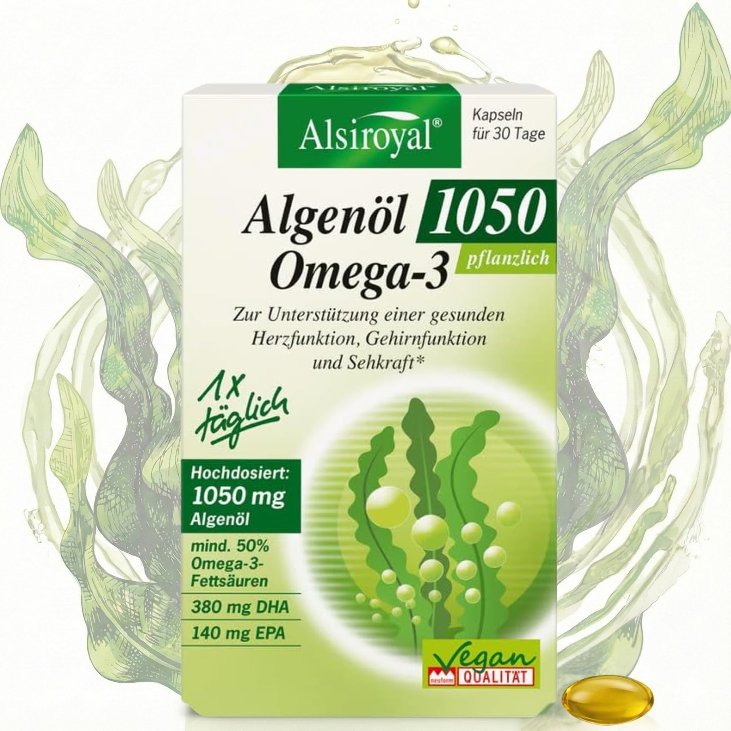 alsiroyal-algen-l-1050-omega-3-kapseln-30-stk-vegan-dha-epa image 1