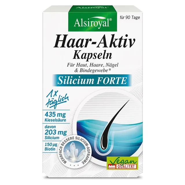 alsiroyal-anti-haarausfall-haar-aktiv-silicium-forte-kapseln-90-st image 1
