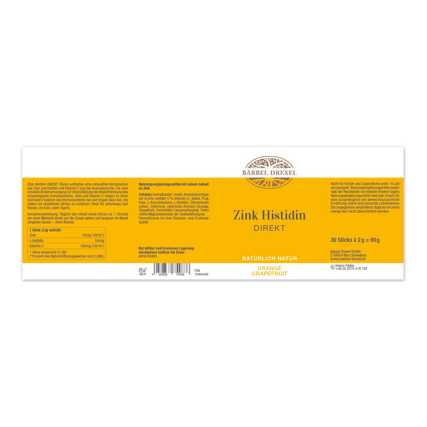 b-rbel-drexel-reine-haut-zink-histidin-sticks-30-stk-vitamin-c image 5
